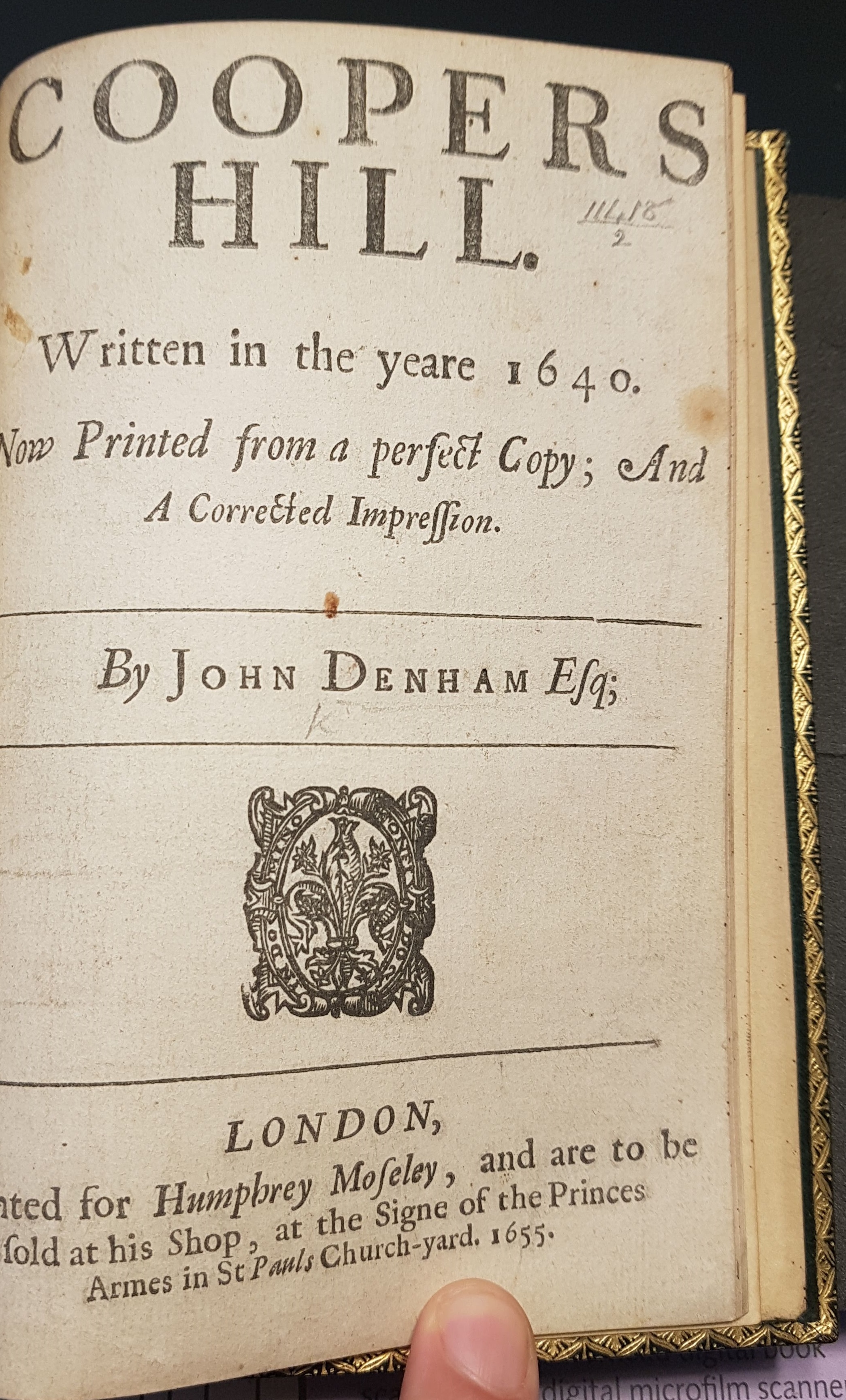 title page for 1655 edition of Coopers Hill